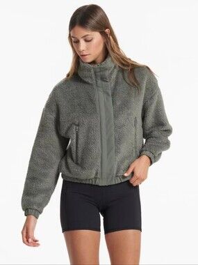 Vuori Women's Cozy Sherpa Jacket In Dusty Pine